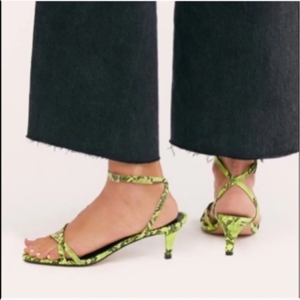 Free People Strappy Kitten Heel Sandals